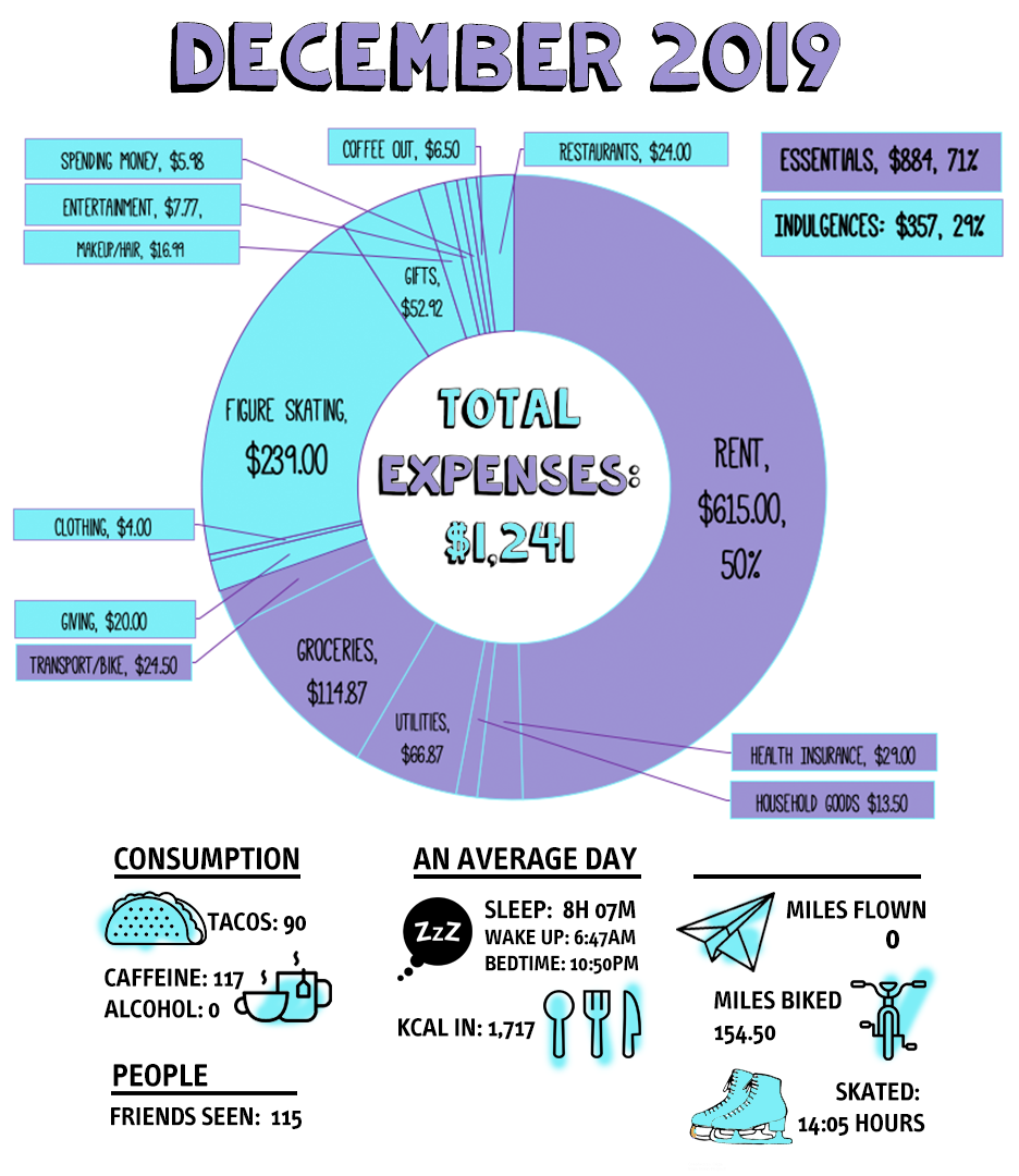 My 2019 Deecember Report displaying the amount of various expenses