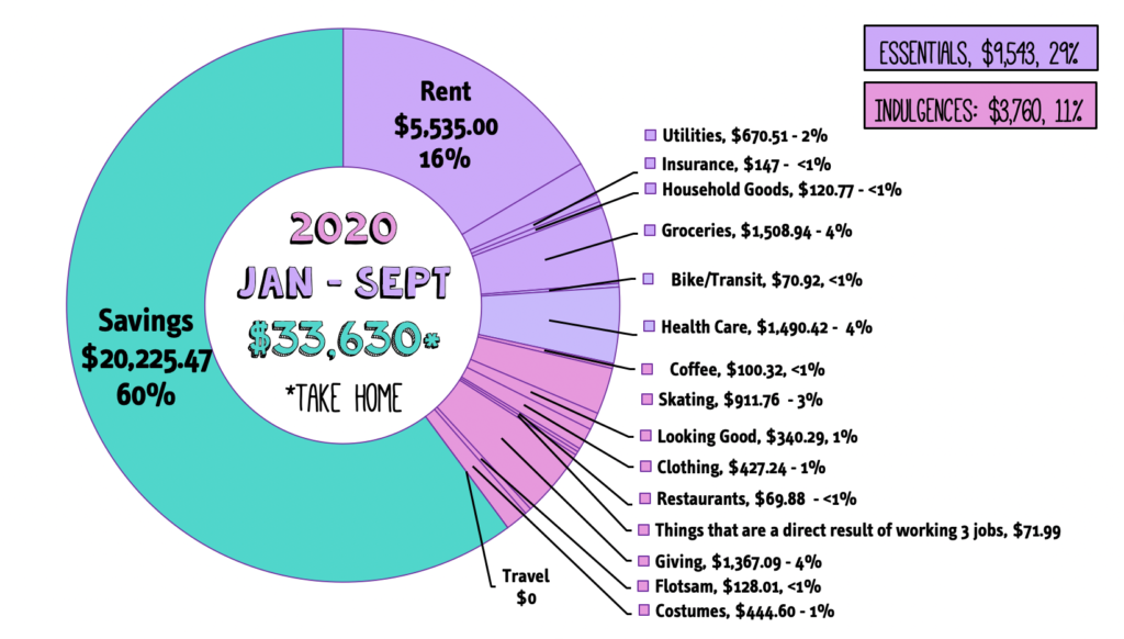 Donut chart showing my savings year to date.