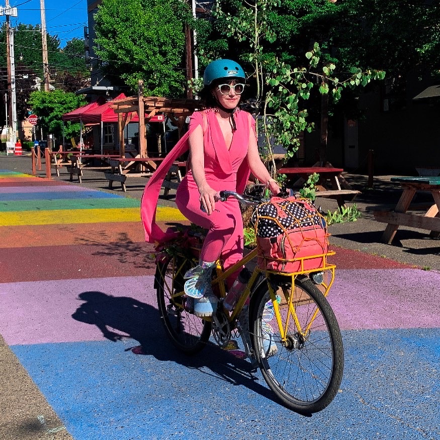 Dressed to head to the Pedalpalooza Kickoff! 